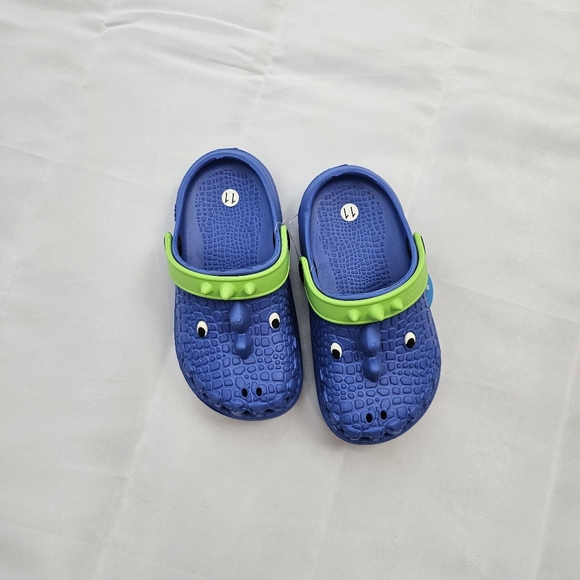 NWT, Toddler Dinosaur Clogs Shoes Blue Kid Sizes 8-11.5 - Picture 3 of 11